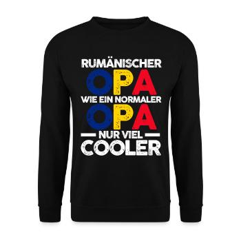 Rumänischer Opa Rumäne Rumänien - Unisex Pullover - Schwarz - Vorne - Alina (178cm) & Michal (187cm)
