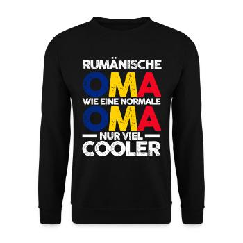Rumänin Rumänische Oma Rumänien - Unisex Pullover - Schwarz - Vorne - Alina (178cm) & Michal (187cm)