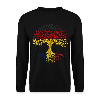 Racines Arbre Allemagne Roumanie - Sweat-shirt Unisexe - noir - Devant - Alina (178cm) & Michal (187cm)