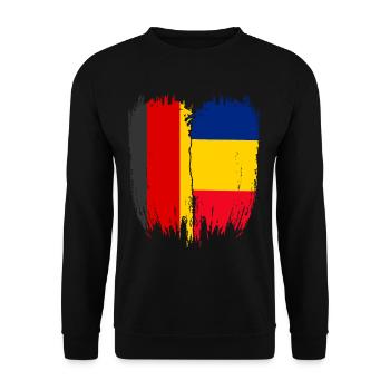 Allemagne Drapeau Roumanie - Sweat-shirt Unisexe - noir - Devant - Alina (178cm) & Michal (187cm)