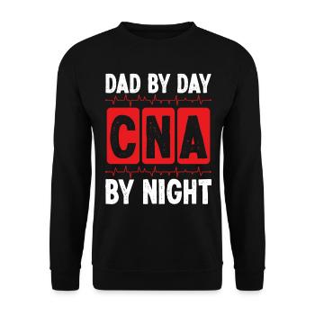 Night Shift CNA Dad Nursing Assistant Night Papa - Unisex Sweatshirt - black - Front - Alina (178cm) & Michal (187cm)