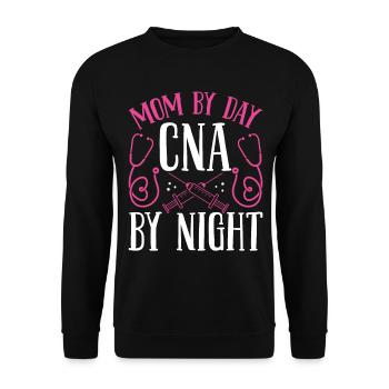 Night Shift CNA Mom by Day Nursing Assistant Night - Unisex Sweatshirt - black - Front - Alina (178cm) & Michal (187cm)