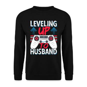 Engaged Engagement Groom Future Husband - Unisex Sweatshirt - black - Front - Alina (178cm) & Michal (187cm)