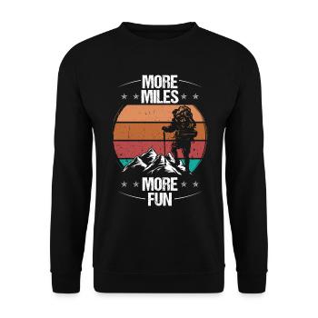 Randonnée Vintage Plus de Miles Plus De Fun Rétro Randonnée - Sweat-shirt Unisexe - noir - Devant - Alina (178cm) & Michal (187cm)