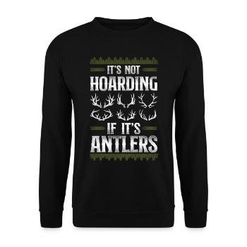 Buck Deer Hunting Hunter Vintage - Sweat-shirt Unisexe - noir - Devant - Alina (178cm) & Michal (187cm)