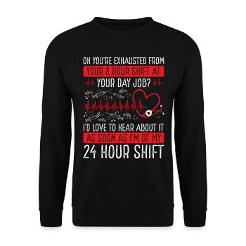 Infirmière de nuit INFIRMIÈRE de l’AIIC Infirmières cardiaques - Sweat-shirt Unisexe - noir - Devant - Alina (178cm) & Michal (187cm)