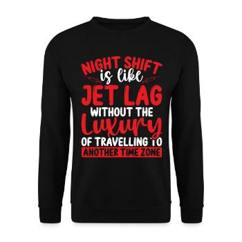 Infirmière de nuit Décalage horaire RN AIIC Infirmière infirmière infirmière - Sweat-shirt Unisexe - noir - Devant - Alina (178cm) & Michal (187cm)