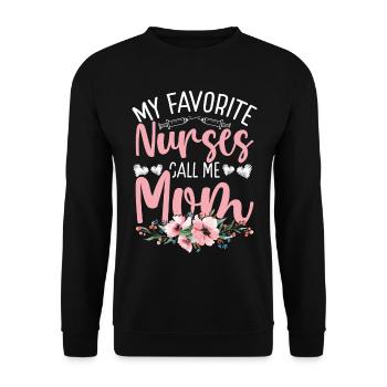 Nurse Work Mom Nursing Mothers Day Nurses - Unisex Sweatshirt - black - Front - Alina (178cm) & Michal (187cm)