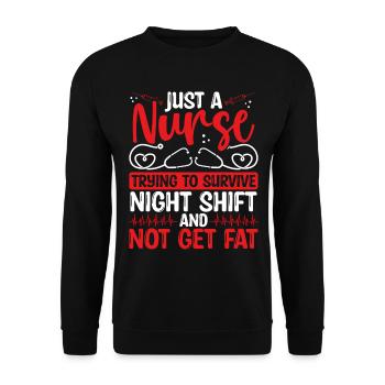 Infirmière de nuit INFIRMIÈRE INFIRMIÈRE infirmière de l’AIIC Drôle de soins infirmiers - Sweat-shirt Unisexe - noir - Devant - Alina (178cm) & Michal (187cm)
