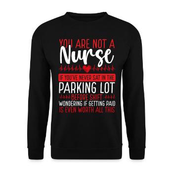 INFIRMIÈRE infirmière de nuit de l’AIIC Infirmière infirmière cardiaque - Sweat-shirt Unisexe - noir - Devant - Alina (178cm) & Michal (187cm)