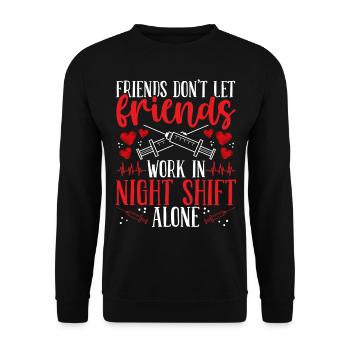 Nurse Working Night Shift Nurses RN CNA - Unisex Sweatshirt - black - Front - Alina (178cm) & Michal (187cm)