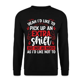 Night Shift Nurse Extra Shift RN CNA Nursing - Unisex Sweatshirt - black - Front - Alina (178cm) & Michal (187cm)