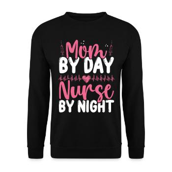INFIRMIÈRE de l’AIIC Maman infirmière de nuit Infirmière Maman - Sweat-shirt Unisexe - noir - Devant - Alina (178cm) & Michal (187cm)