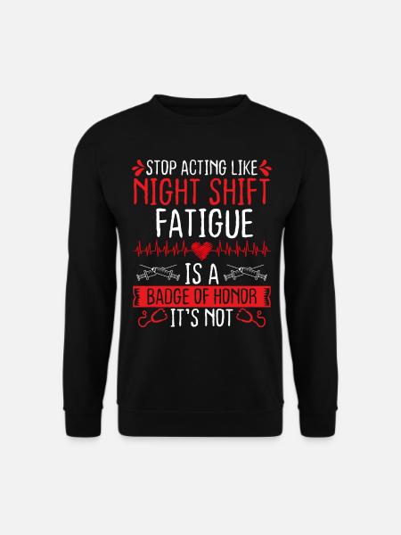 Night Shift Nurse Fatigue Badge of Honor CNA - Unisex Pullover - Schwarz