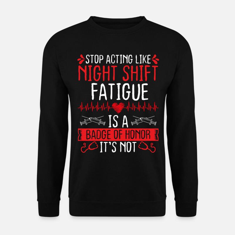 Night Shift Nurse Fatigue Badge of Honor CNA - Unisex Pullover - Schwarz