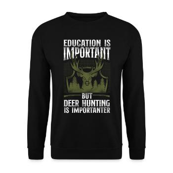 Buck Deer Hunting Hunter Vintage - Unisex Pullover - Schwarz - Vorne - Alina (178cm) & Michal (187cm)