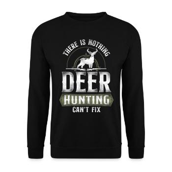 Buck Deer Hunting Hunter Vintage - Unisex Pullover - Schwarz - Vorne - Alina (178cm) & Michal (187cm)