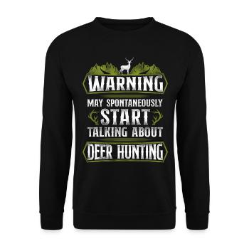 Buck Deer Hunting Hunter Vintage - Unisex Sweatshirt - black - Front - Alina (178cm) & Michal (187cm)