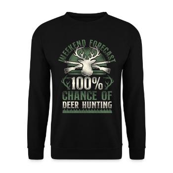 Buck Deer Hunting Hunter Vintage - Unisex Sweatshirt - black - Front - Alina (178cm) & Michal (187cm)