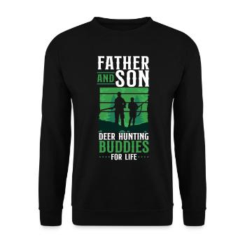 Buck Deer Hunting Hunter Father - Unisex Sweatshirt - black - Front - Alina (178cm) & Michal (187cm)