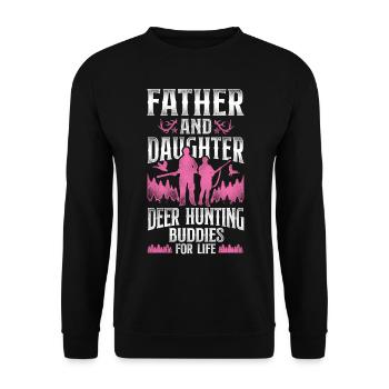 Buck Deer Hunting Hunter Father - Unisex Sweatshirt - black - Front - Alina (178cm) & Michal (187cm)