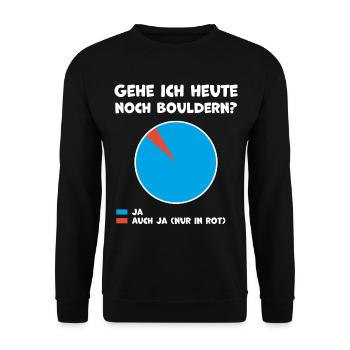 Klettern Hobby Bouldern Humor - Unisex Pullover - Schwarz - Vorne - Alina (178cm) & Michal (187cm)