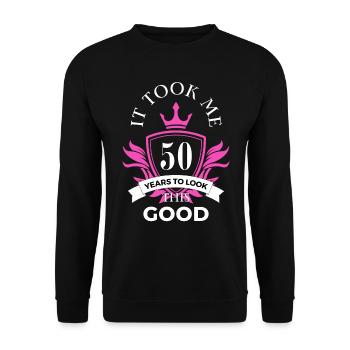 50th birthday gift 50 years - Unisex Sweatshirt - black - Front - Alina (178cm) & Michal (187cm)