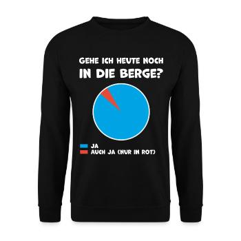Berge Wandern Natur Geschenk Humor - Unisex Pullover - Schwarz - Vorne - Alina (178cm) & Michal (187cm)