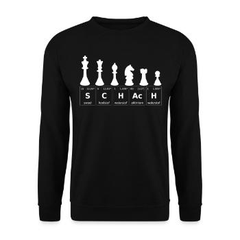 Schach Schachspieler - Unisex Pullover - Schwarz - Vorne - Alina (178cm) & Michal (187cm)