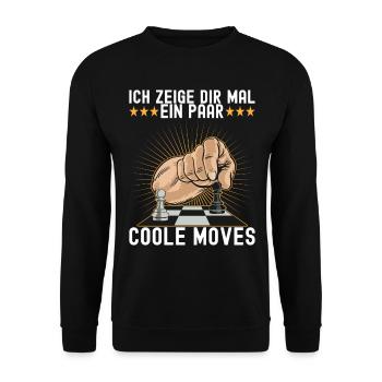 Schach Schachspieler - Unisex Pullover - Schwarz - Vorne - Alina (178cm) & Michal (187cm)