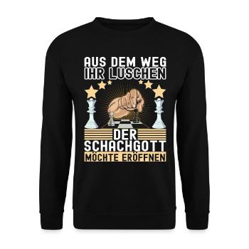Schach Schachspieler - Unisex Pullover - Schwarz - Vorne - Alina (178cm) & Michal (187cm)