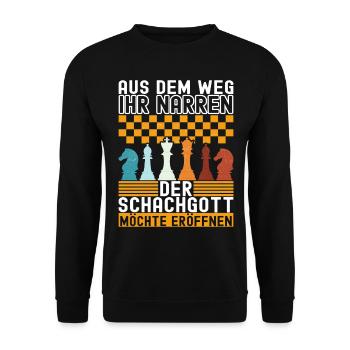 Schach Schachspieler - Unisex Pullover - Schwarz - Vorne - Alina (178cm) & Michal (187cm)