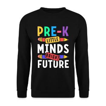 Preschool Kids Back to School Little Minds Bright - Unisex Sweatshirt - black - Front - Alina (178cm) & Michal (187cm)