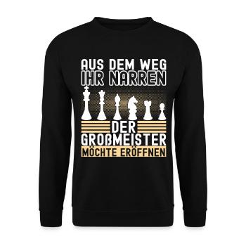 Schach Schachspieler - Unisex Pullover - Schwarz - Vorne - Alina (178cm) & Michal (187cm)