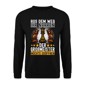 Schach Schachspieler - Unisex Pullover - Schwarz - Vorne - Alina (178cm) & Michal (187cm)