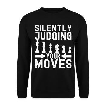 Schach Schachspieler - Unisex Pullover - Schwarz - Vorne - Alina (178cm) & Michal (187cm)