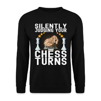 Schach Schachspieler - Unisex Pullover - Schwarz - Vorne - Alina (178cm) & Michal (187cm)