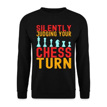 Schach Schachspieler - Unisex Pullover - Schwarz - Vorne - Alina (178cm) & Michal (187cm)