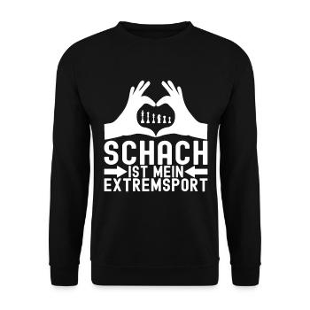 Schach Schachspieler - Unisex Pullover - Schwarz - Vorne - Alina (178cm) & Michal (187cm)