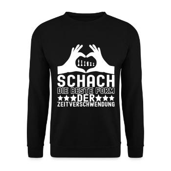 Schach Schachspieler - Unisex Pullover - Schwarz - Vorne - Alina (178cm) & Michal (187cm)