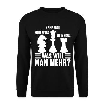 Schach Schachspieler - Unisex Pullover - Schwarz - Vorne - Alina (178cm) & Michal (187cm)