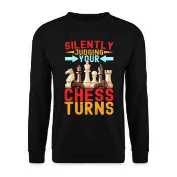 Schach Schachspieler - Unisex Pullover - Schwarz - Vorne - Alina (178cm) & Michal (187cm)