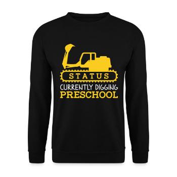 Les enfants retournent à l’école en train de creuser l’école maternelle - Sweat-shirt Unisexe - noir - Devant - Alina (178cm) & Michal (187cm)