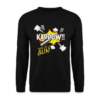Kappow Bullets Gun Explosion Big bang Aesthetic - Unisex Sweatshirt - black - Front - Alina (178cm) & Michal (187cm)