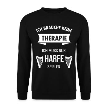 Harfenspieler Harfe Musik Saiteninstrument Idee - Unisex Pullover - Schwarz - Vorne - Alina (178cm) & Michal (187cm)