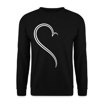Simples Halbes Herz Weise - Unisex Pullover - Schwarz - Vorne - Alina (178cm) & Michal (187cm)