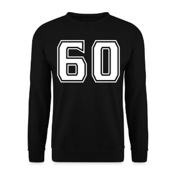 Numéro 60 Blanc - Sweat-shirt Unisexe - noir - Devant - Alina (178cm) & Michal (187cm)