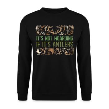 Buck Deer Hunting Hunter Vintage - Sweat-shirt Unisexe - noir - Devant - Alina (178cm) & Michal (187cm)