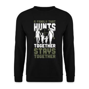 Buck Deer Hunting Hunter Family - Unisex Sweatshirt - black - Front - Alina (178cm) & Michal (187cm)