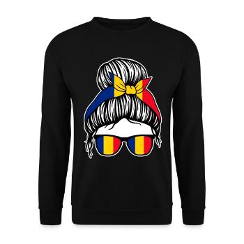 Romanian Romanian Romania - Unisex Sweatshirt - black - Front - Alina (178cm) & Michal (187cm)